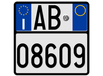 ITALY MOPED/MOTORCYCLE LICENSE PLATE EMBOSSED WITH YOUR CUSTOM NUMBER