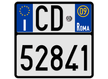 ITALY EURO MOTORCYCLE/MOPED LICENSE PLATE ROME (ROMA) 09 - 