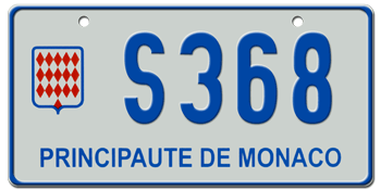 MONACO EURO LICENSE PLATE -- EMBOSSED WITH YOUR CUSTOM NUMBER