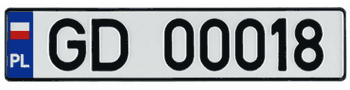 POLAND EURO LICENSE PLATE -- EMBOSSED WITH YOUR CUSTOM NUMBER