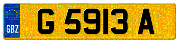 GIBRALTAR EURO (EEC) REAR LICENSE PLATE EMBOSSED WITH YOUR CUSTOM NUMBER