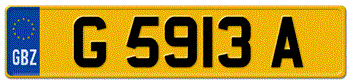 GIBRALTAR EURO (EEC) REAR LICENSE PLATE 