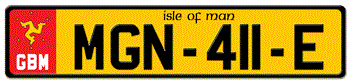 ISLE OF MAN REAR LICENSE  PLATE  -- EMBOSSED WITH YOUR CUSTOM NUMBER