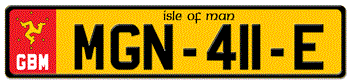 ISLE OF MAN REAR LICENSE  PLATE  -- 