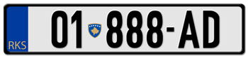 REPUBLIC OF KOSOVO EURO LICENSE  PLATE  -- 