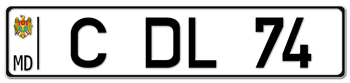 MOLDOVA EUROPEAN LICENSE PLATE -- EMBOSSED WITH YOUR CUSTOM NUMBER