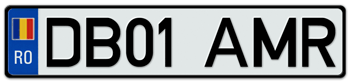 ROMANIA EURO LICENSE PLATE -- EMBOSSED WITH YOUR CUSTOM NUMBER