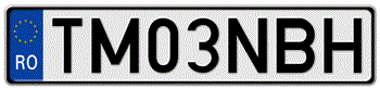 ROMANIA EURO (EEC) LICENSE  PLATE ISSUED FROM JANUARY 1, 2007 TO PRESENT -- 