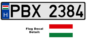 HUNGARY EUROSTYLE LICENSE  PLATE  -- 