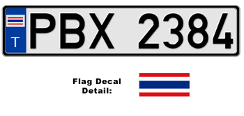 THAILAND EUROSTYLE LICENSE PLATE -- 