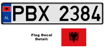 ALBANIA EUROSTYLE LICENSE PLATE -- 