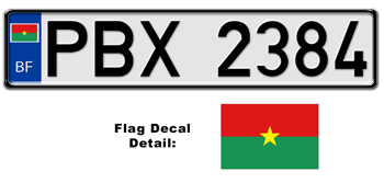 BURKINA-FASO EUROSTYLE LICENSE  PLATE  -- 