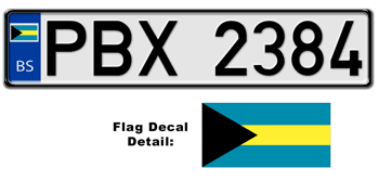 BAHAMAS EUROSTYLE LICENSE PLATE -- EMBOSSED WITH YOUR CUSTOM NUMBER