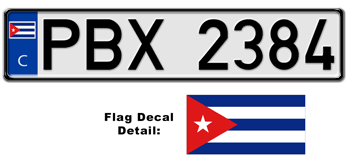 CUBA EUROSTYLE LICENSE  PLATE  -- 