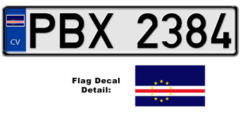 CAPE VERDE EUROSTYLE LICENSE PLATE -- EMBOSSED WITH YOUR CUSTOM NUMBER