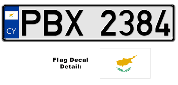 CYPRUS EUROSTYLE LICENSE PLATE -- 