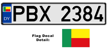 BENIN EUROSTYLE LICENSE PLATE -- 