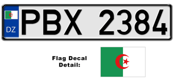 ALGERIA EUROSTYLE LICENSE PLATE -- 