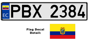 ECUADOR EUROSTYLE LICENSE  PLATE  -- 