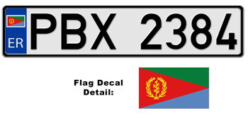 ERITREA EUROSTYLE LICENSE  PLATE  -- 