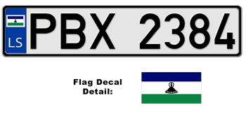 LESOTHO EUROSTYLE LICENSE PLATE -- EMBOSSED WITH YOUR CUSTOM NUMBER