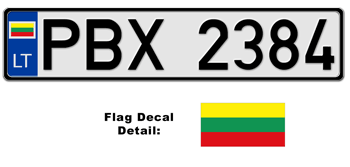 LITHUANIA EUROSTYLE LICENSE  PLATE  -- 