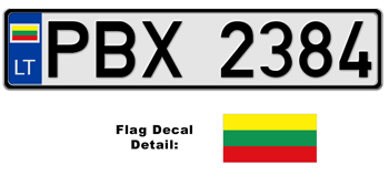 LITHUANIA EUROSTYLE LICENSE PLATE -- 