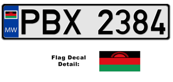 MALAWI EUROSTYLE LICENSE PLATE -- 