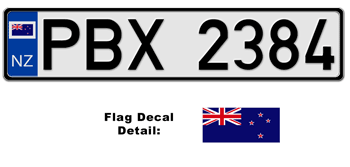 NEW ZEALAND EUROSTYLE LICENSE PLATE -- EMBOSSED WITH YOUR CUSTOM NUMBER
