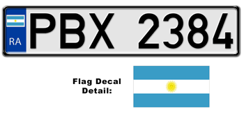 ARGENTINA EUROSTYLE LICENSE PLATE -- 