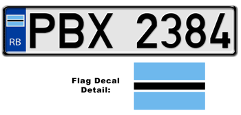 BOTSWANA EUROSTYLE LICENSE  PLATE  -- 