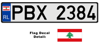 LEBANON EUROSTYLE LICENSE  PLATE  -- 