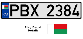 MADAGASCAR EUROSTYLE LICENSE PLATE -- 