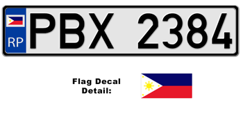 PHILIPPINES EUROSTYLE (RP) LICENSE  PLATE  -- 