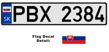 SLOVAKIA EUROSTYLE LICENSE PLATE -- 