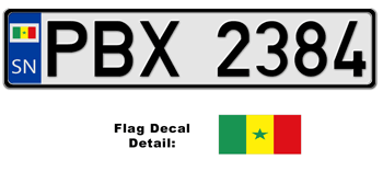 SENEGAL EUROSTYLE LICENSE  PLATE  -- 