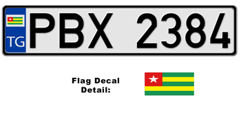 TOGO EUROSTYLE LICENSE PLATE -- EMBOSSED WITH YOUR CUSTOM NUMBER