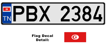 TUNISIA EUROSTYLE LICENSE PLATE -- 