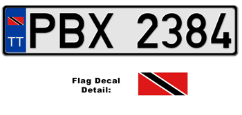 TRINIDAD & TOBAGO EUROSTYLE LICENSE PLATE -- 