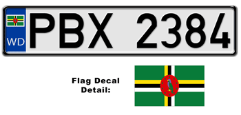 DOMINICA EUROSTYLE LICENSE  PLATE  -- 