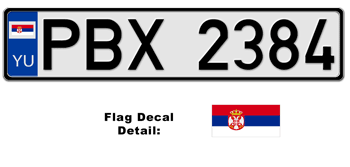 YUGOSLAVIA EUROSTYLE LICENSE  PLATE  -- 