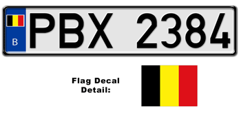 BELGIUM EUROSTYLE LICENSE  PLATE  -- 