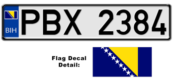 BOSNIA-HERZEGOVINA EUROSTYLE LICENSE  PLATE  -- 