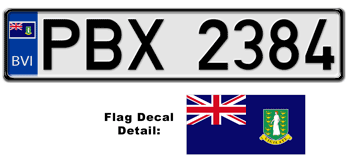 BRITISH-VIRGIN ISLANDS EUROSTYLE LICENSE PLATE -- EMBOSSED WITH YOUR CUSTOM NUMBER