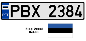 ESTONIA EUROSTYLE LICENSE  PLATE  -- 