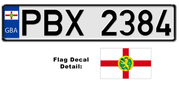 ALDERNEY EUROSTYLE LICENSE PLATE -- EMBOSSED WITH YOUR CUSTOM NUMBER