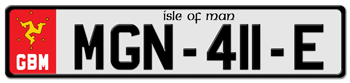 ISLE OF MAN FRONT LICENSE PLATE -- 