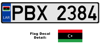 LIBYA EUROSTYLE LICENSE  PLATE  -- 