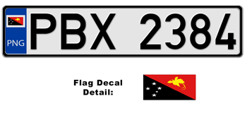 PAPUA NEW GUINEA EUROSTYLE LICENSE PLATE -- EMBOSSED WITH YOUR CUSTOM NUMBER