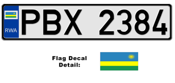 RWANDA EUROSTYLE LICENSE PLATE -- 